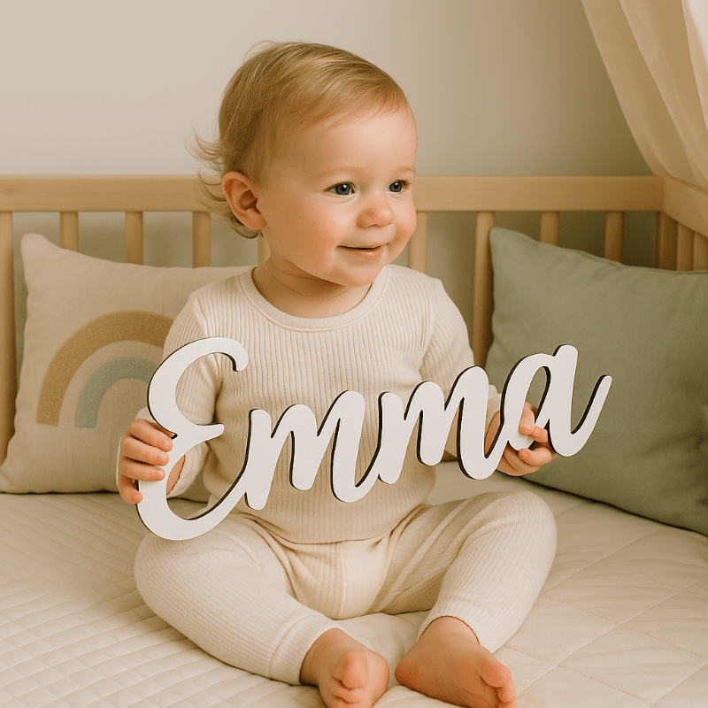 Wood Baby Name Sign