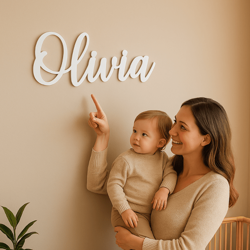 Wood Baby Name Sign
