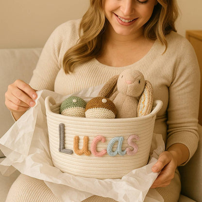 Baby Shower Gift Basket with Baby’s Name